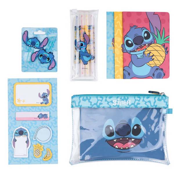 Set de Fournitures Scolaires 13 pièces Motifs Stitch Collection Tropical