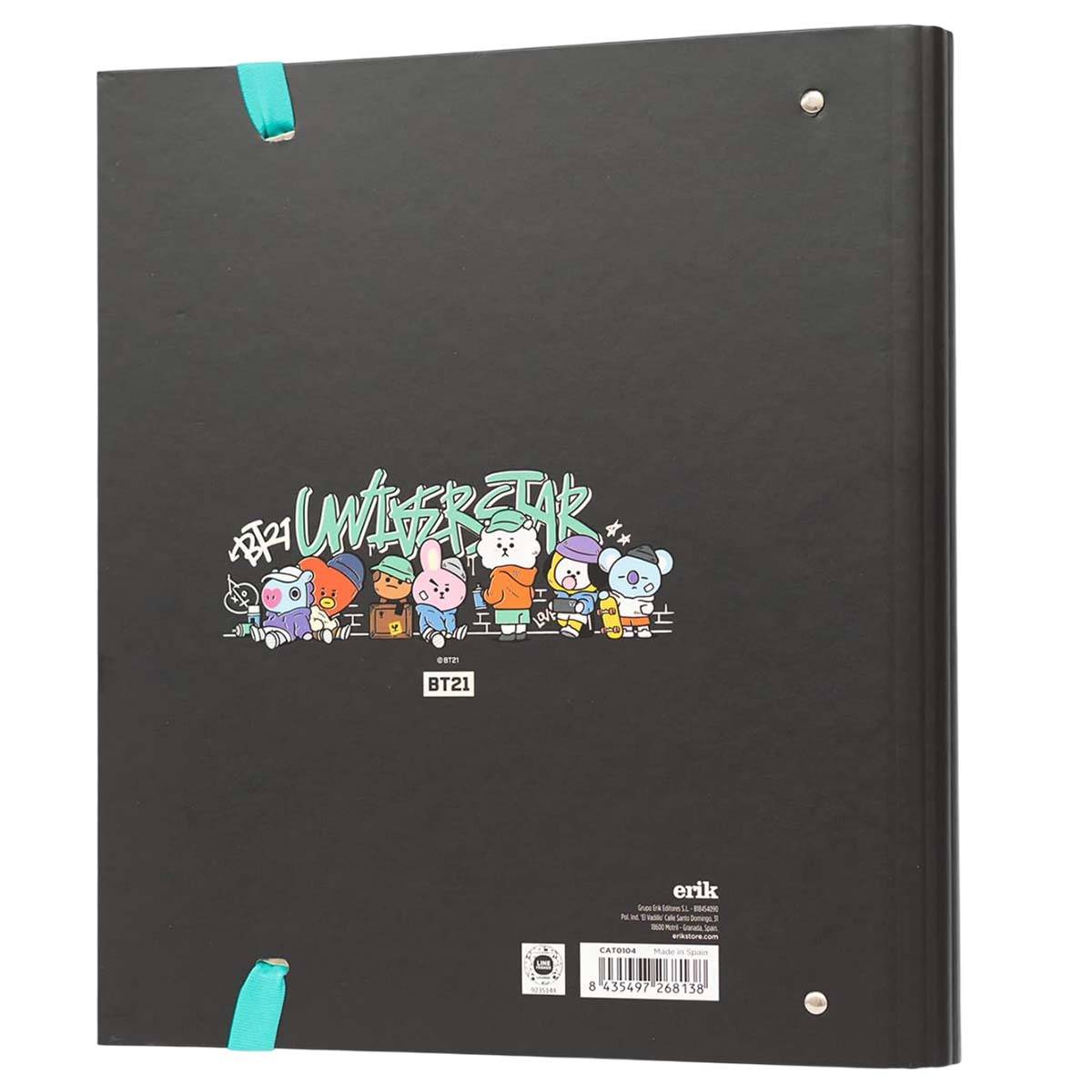 Classeur A4 Rigide 4 Anneaux Collection Street Mood Motif Tata, Cooky et Koya-1