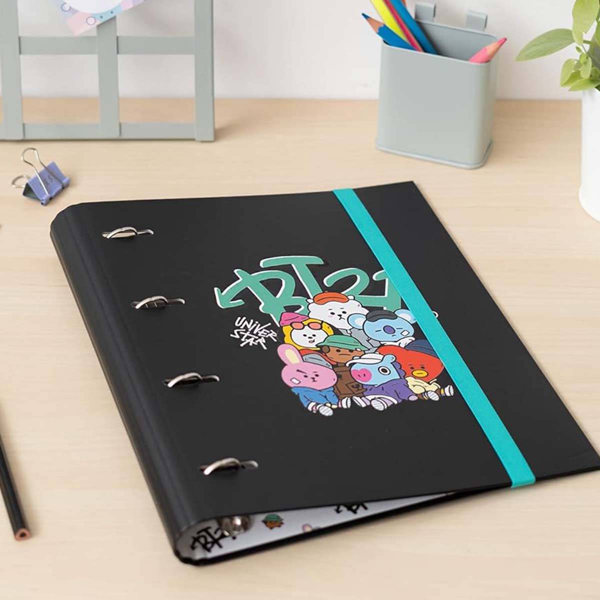 Classeur A4 Rigide 4 Anneaux Collection Street Mood Motif Tata, Cooky et Koya-3