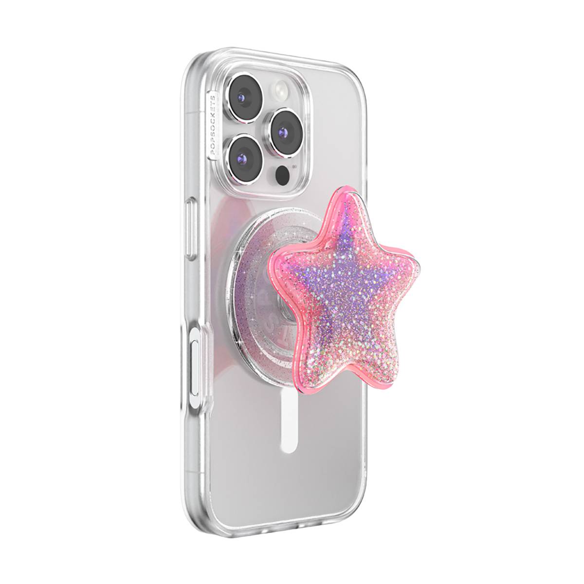 Support Smartphone PopGrip Premium MagSafe Effet Pailleté Étoile-1