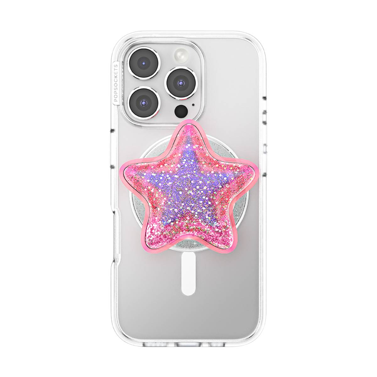 Support Smartphone PopGrip Premium MagSafe Effet Pailleté Étoile-3