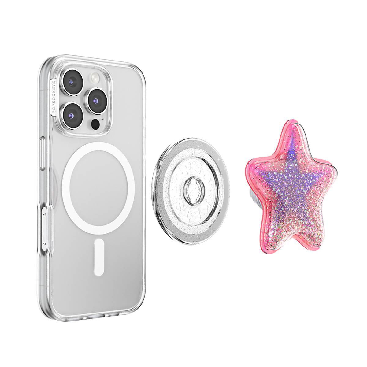 Support Smartphone PopGrip Premium MagSafe Effet Pailleté Étoile-4