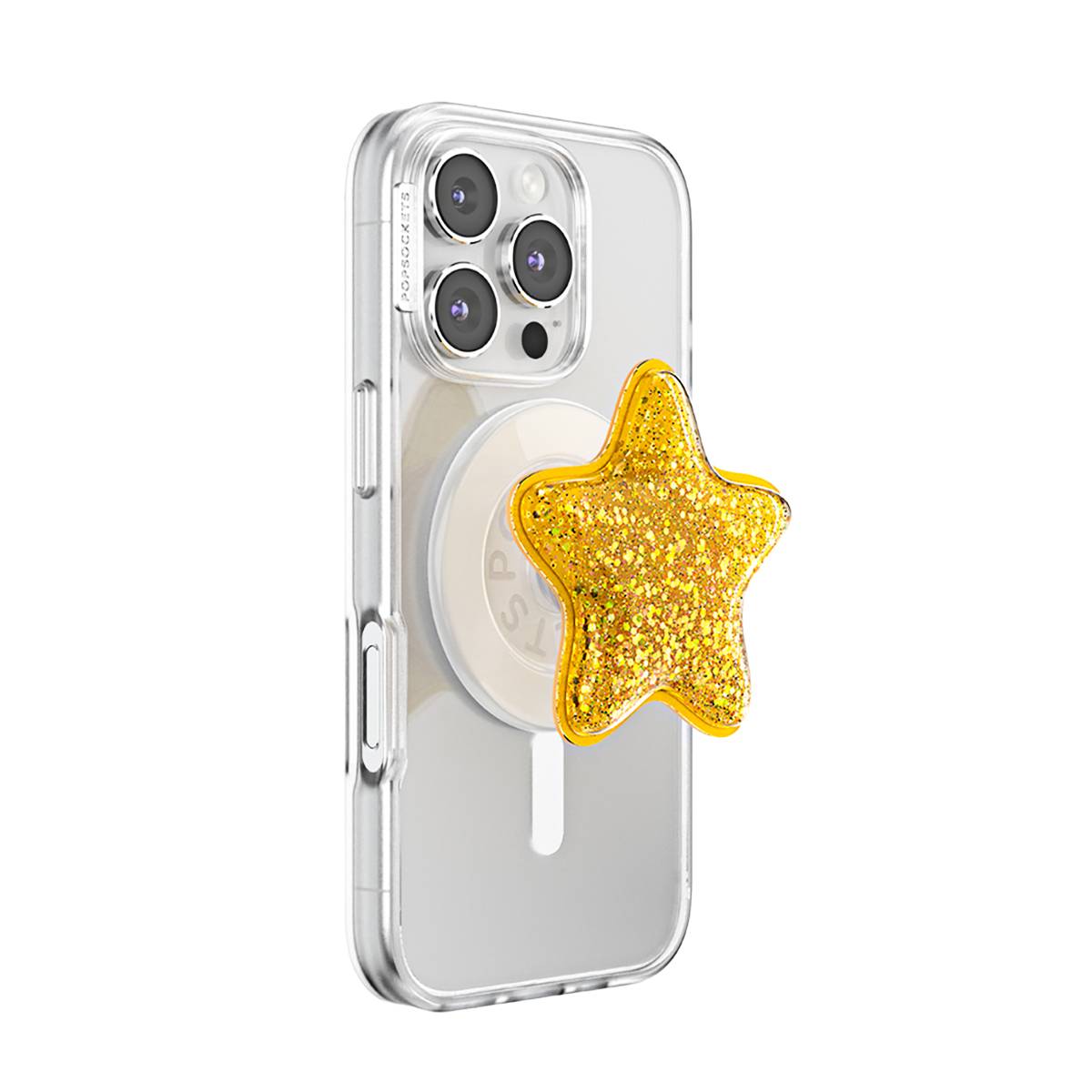 Support Smartphone PopGrip Premium MagSafe Effet Pailleté Étoile-1