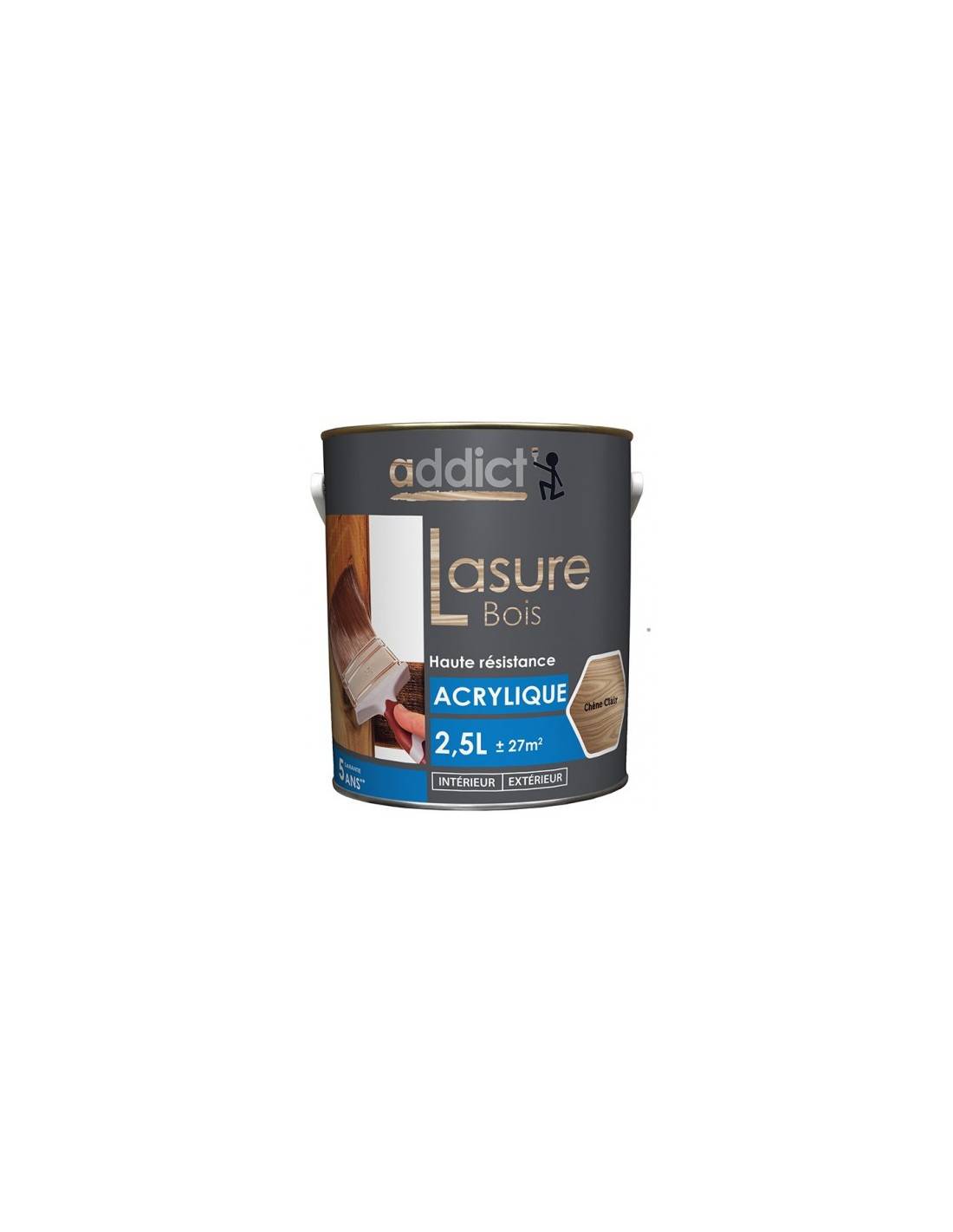 Lasure Acrylique Chêne Clair Addict Protection Bois Durable, Aspect Chêne Clair - Addict-1