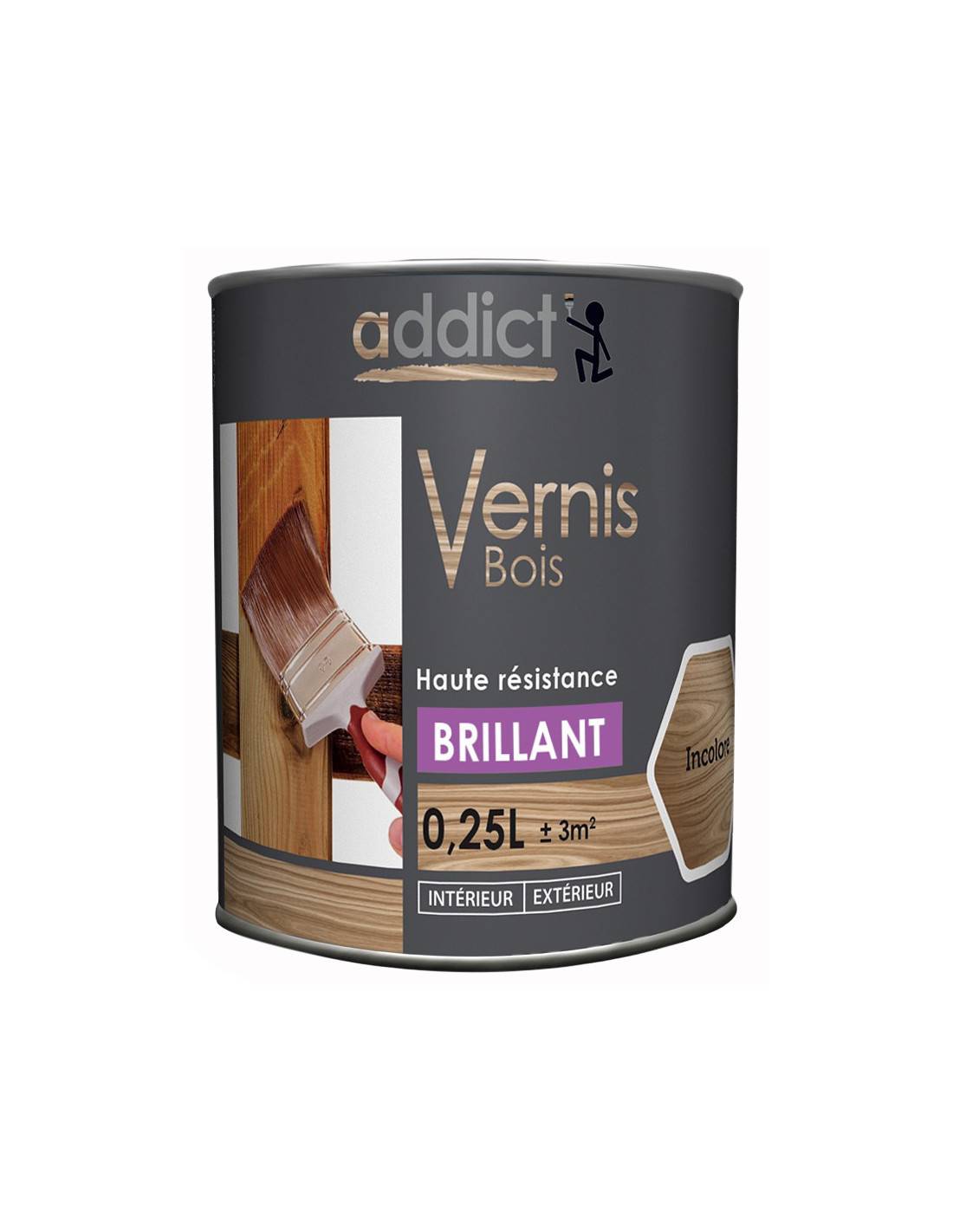 Vernis Bois Brillant Incolore Protection Bois, Finition Brillante - Addict-0