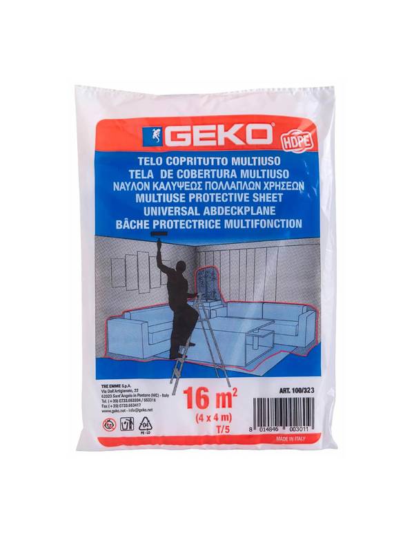 Bâche Protection 16m2 Polyvalente, Résistante, Prête à L'emploi - Geko