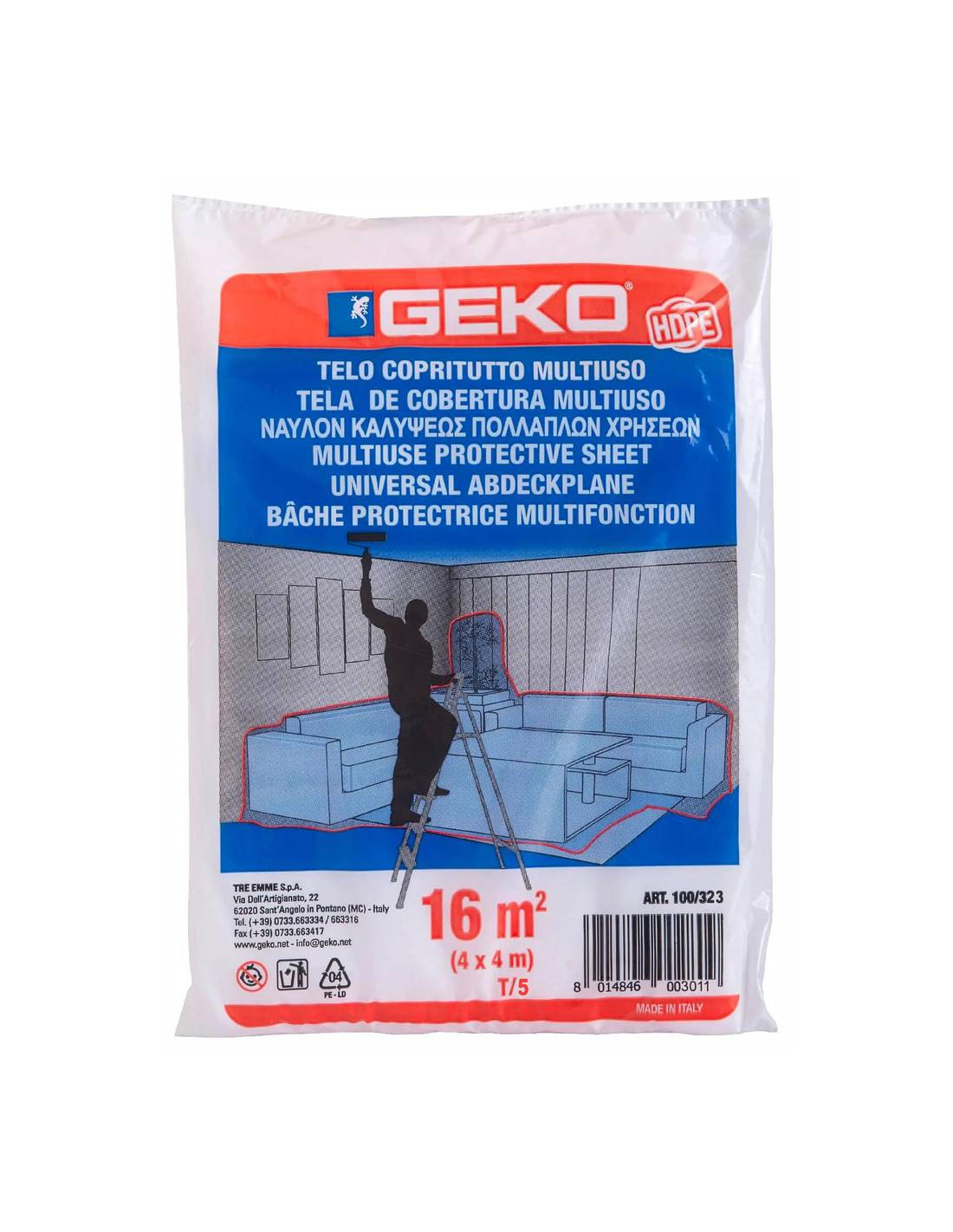 Bâche Protection 16m2 Polyvalente, Résistante, Prête à L'emploi - Geko-0