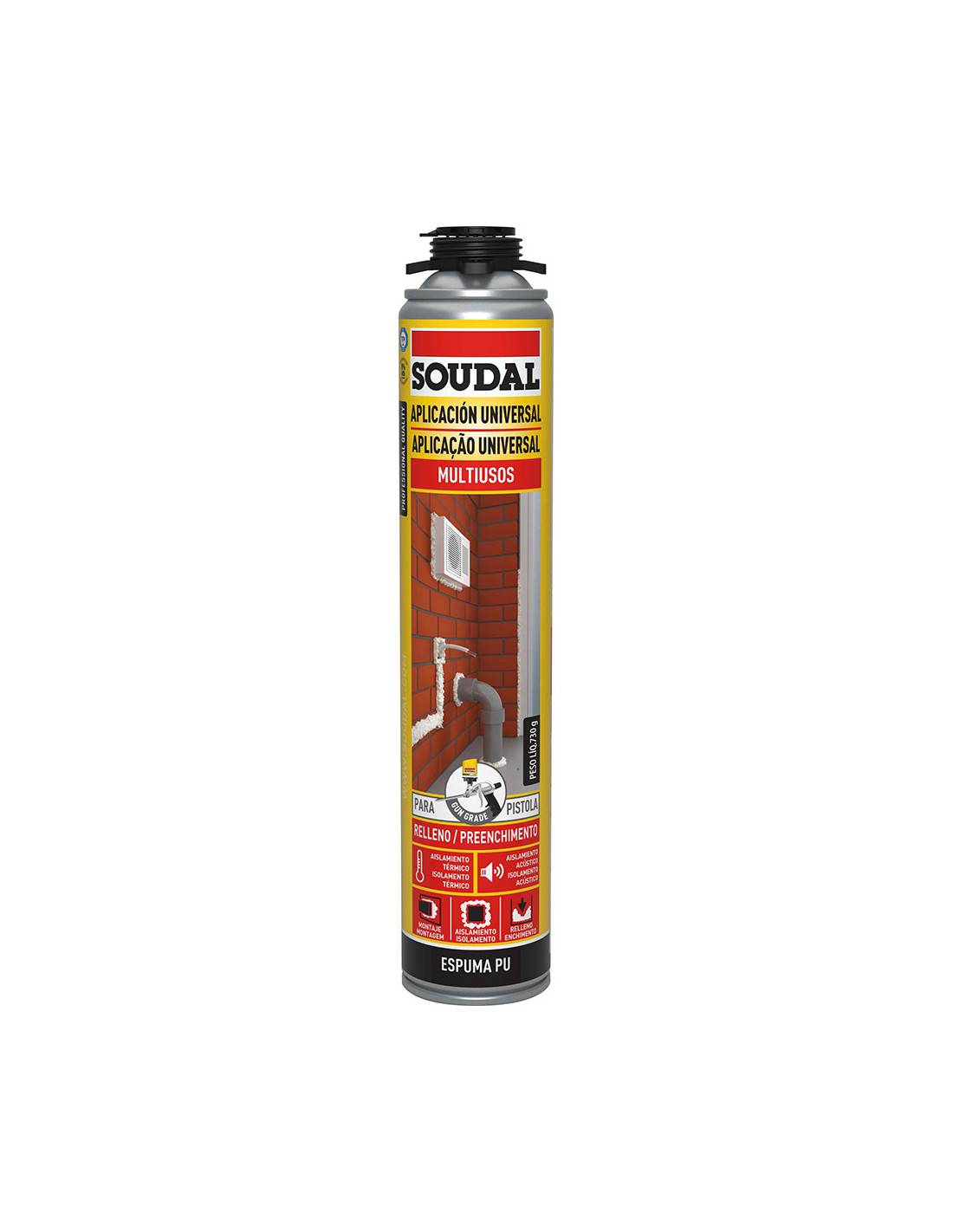 Mousse Polyuréthane Pistolet Classique 750ml 115798 - Soudal-1