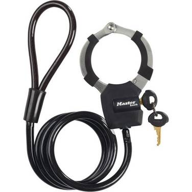 MASTER LOCK Câble Antivol à Clé avec Menotte [1m] 8275EURDPROBLK