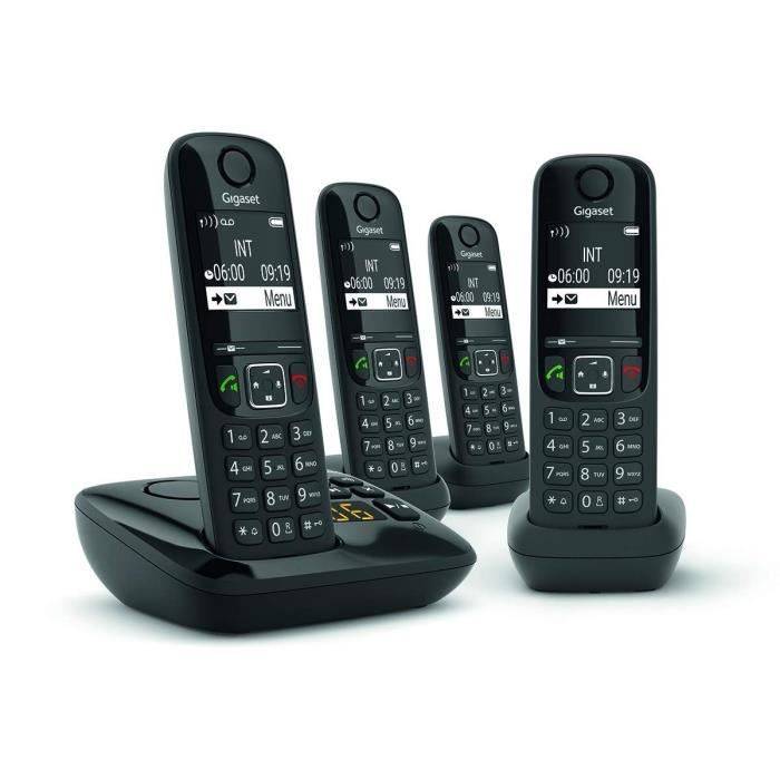 Téléphone Sans Fil Quattro Dect Noir Avec Répondeur Gigaset as690aquattro-2