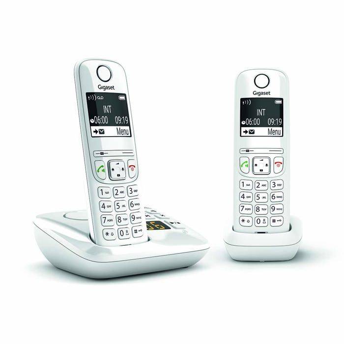Téléphone Sans Fil Duo Dect Blanc Avec Répondeur Gigaset as690aduow-1