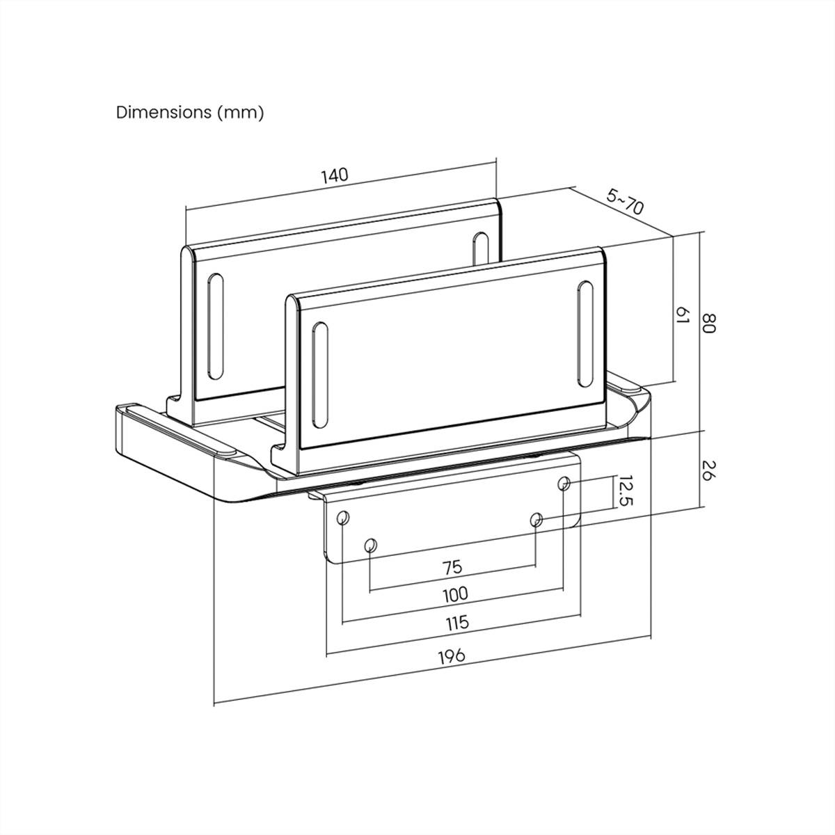 Roline Support pour mini-PC 1 Écran(s) noir-1