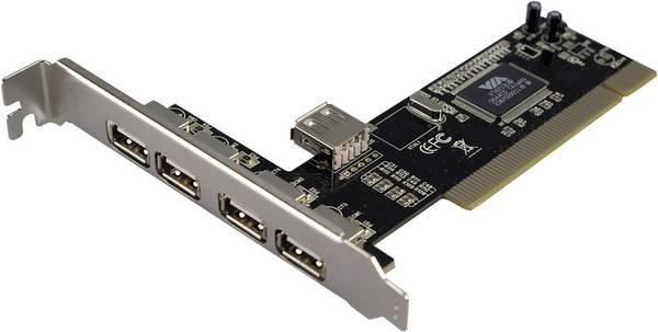 Carte PCI USB 2.0 4 + 1 port Logilink