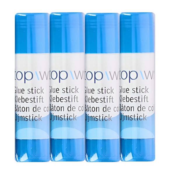 Lot de 4 Bâtons de Colle pour Papier Format Stick Rétractable