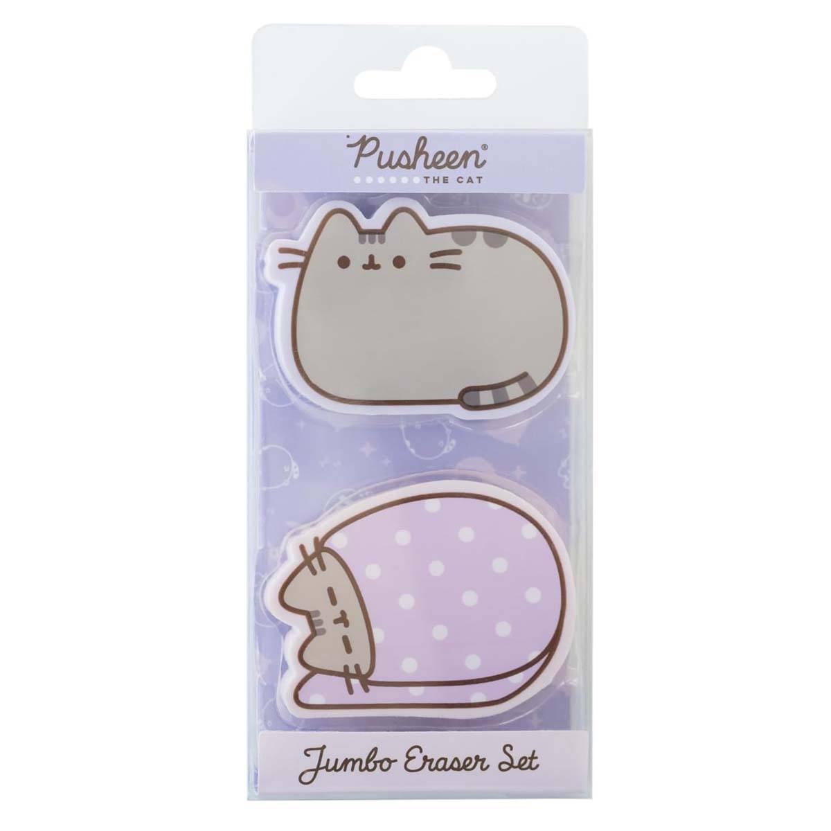 Lot de Gommes Scolaires Jumbo Pusheen Effaçables Collection Moments 2 Pièces-0