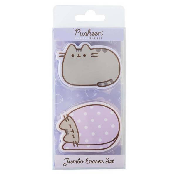Lot de Gommes Scolaires Jumbo Pusheen Effaçables Collection Moments 2 Pièces