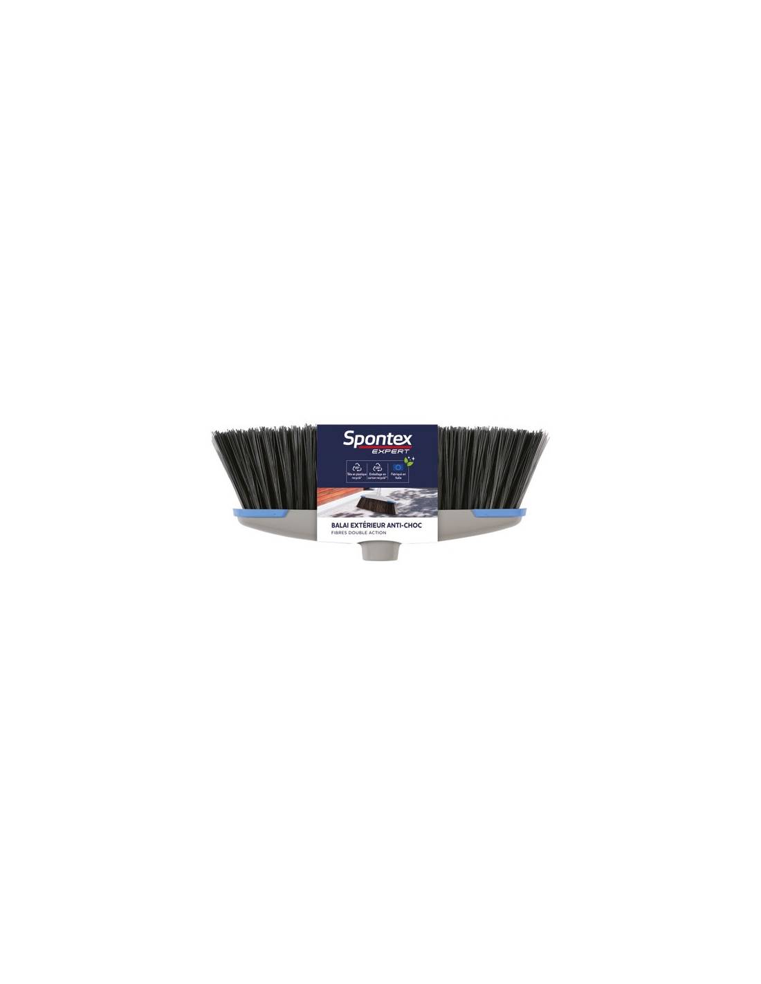 Balai Extérieur Antichoc Fibres Double Action - Spontex Expert-0