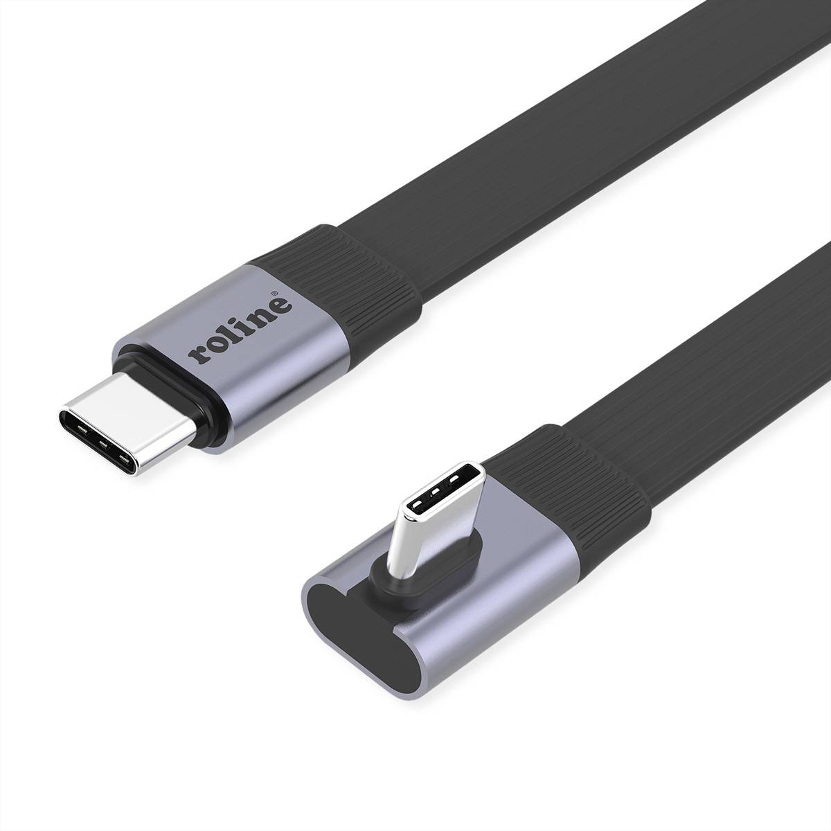 Roline Câble USB USB4™ USB-C® mâle, USB-C® mâle 0.80 m noir blindé 11.02.9098-0