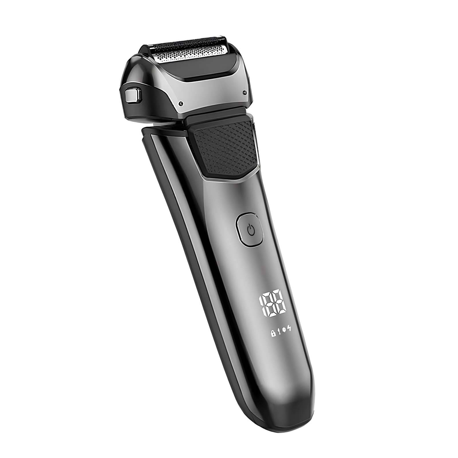 Rasoir Électrique Rechargeable Étanche IP67 5W Triple Lame LED Autonomie 100 min-0