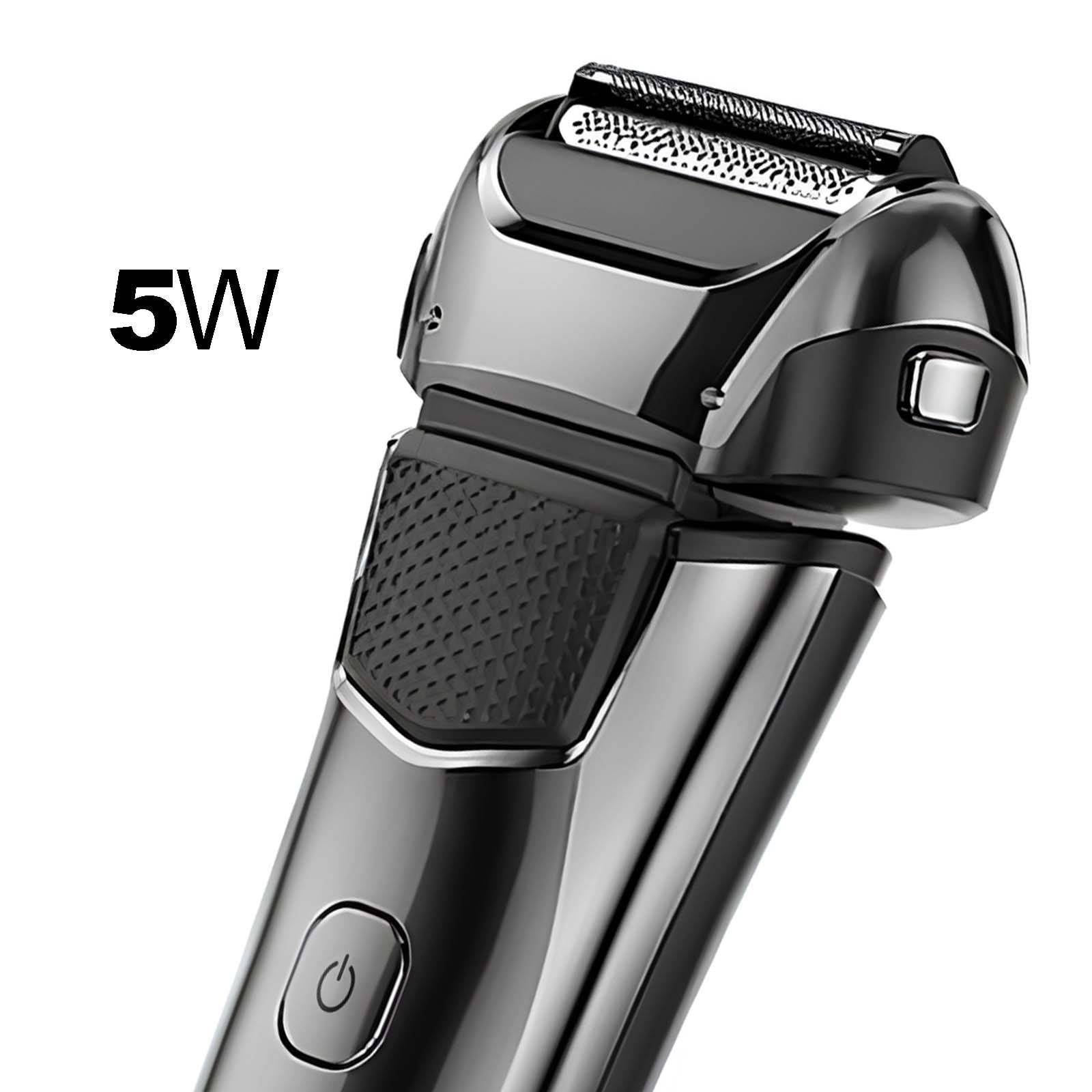 Rasoir Électrique Rechargeable Étanche IP67 5W Triple Lame LED Autonomie 100 min-4