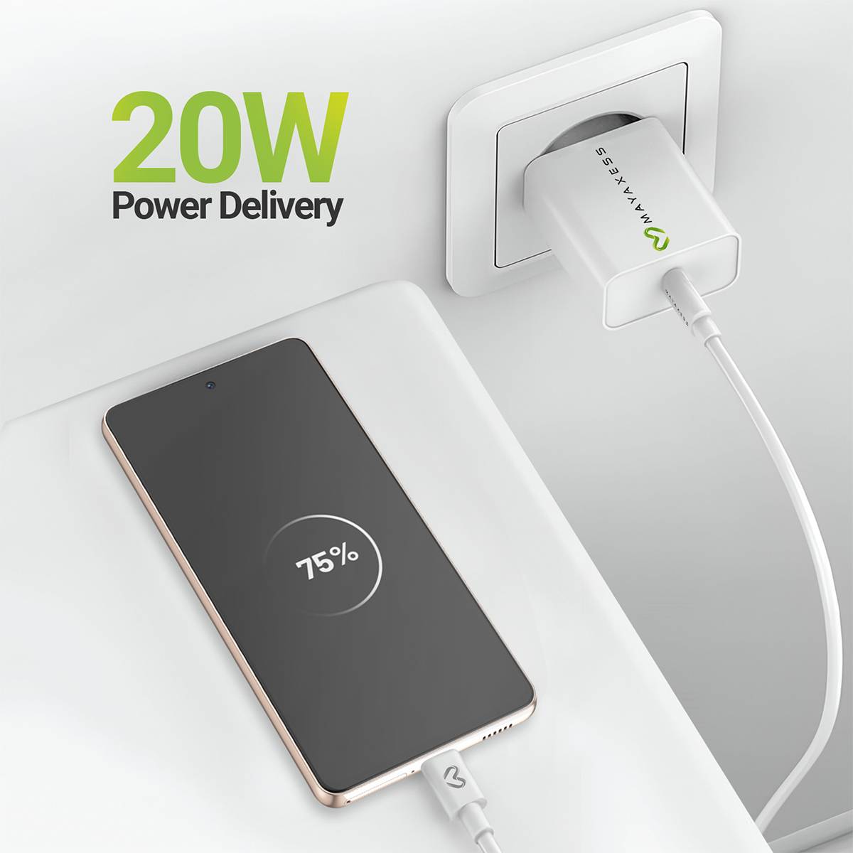 Chargeur Secteur pour Galaxy A53 20W + Câble USB-C 1m-4