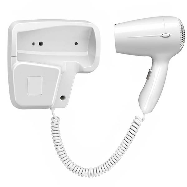 Sèche-cheveux Mural Électrique 1200W 2 Vitesses avec Support Intégré