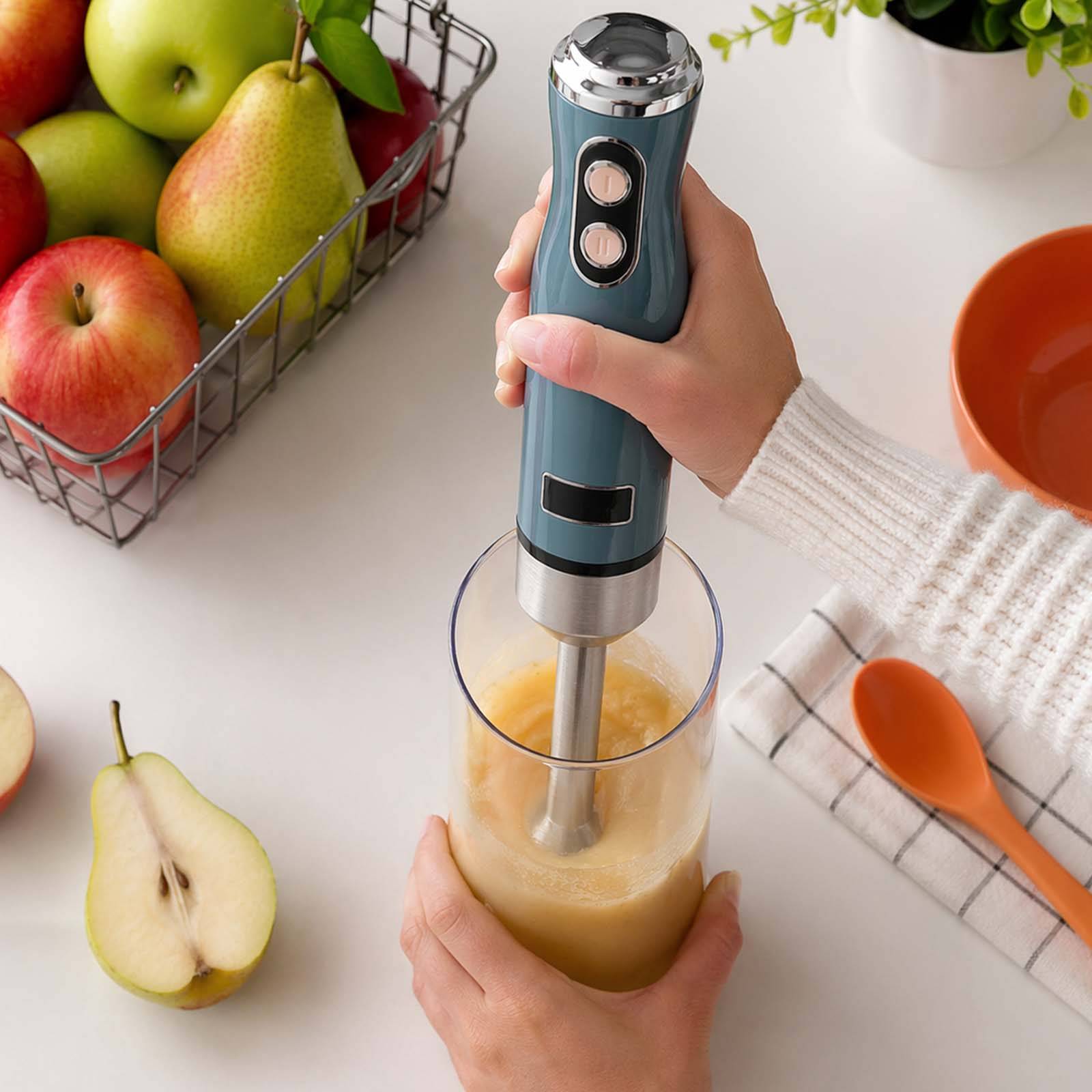 Mixeur Plongeant 600W 2 Vitesses avec Moteur à Bobinage Cuivre et Pied en Inox-2