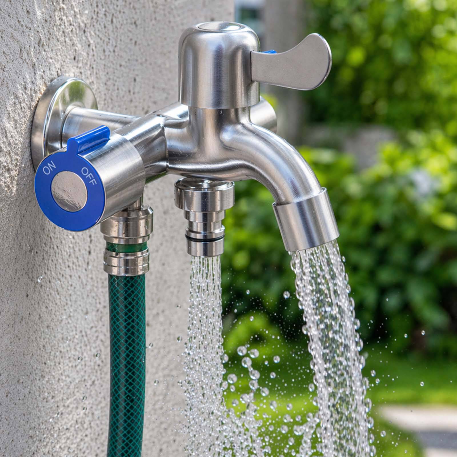 Robinet de Puisage Multifonction 3/4 Inox Électroplaqué avec Vannes de Contrôle-2