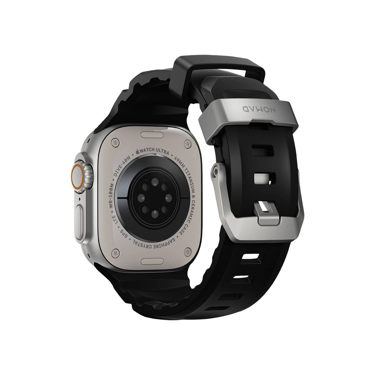 Bracelet pour Apple Watch 44 / 45 / 49mm Fluoroélastomère avec Boucle en Titane-0