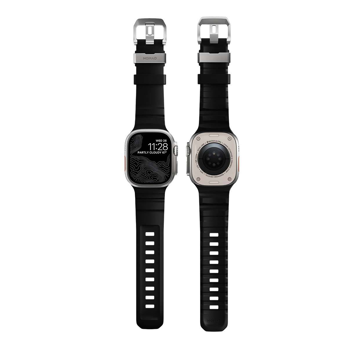 Bracelet pour Apple Watch 44 / 45 / 49mm Fluoroélastomère avec Boucle en Titane-4