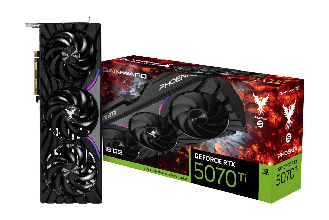 Gainward GeForce RTX 5070 Ti Phoenix-S, GeForce RTX 5070 Ti, 16 Go, GDDR7, 256 bit, 7680 x 4320 pixels, PCI Express 5.0-3