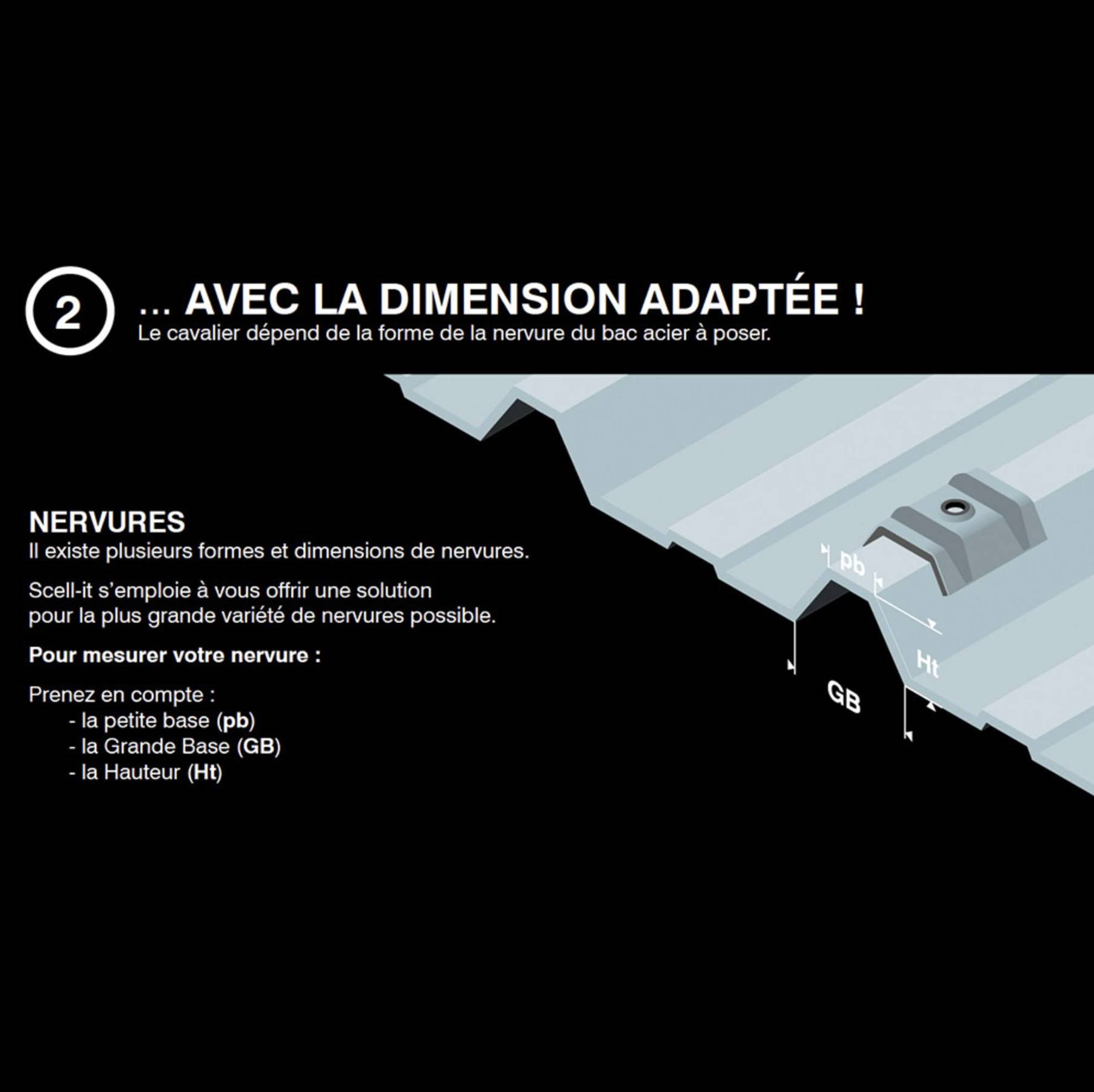 Cavalier bac acier Type E1 - Gris Anthracite RAL 7016 - Sachet de 100 - SCELL-IT-3