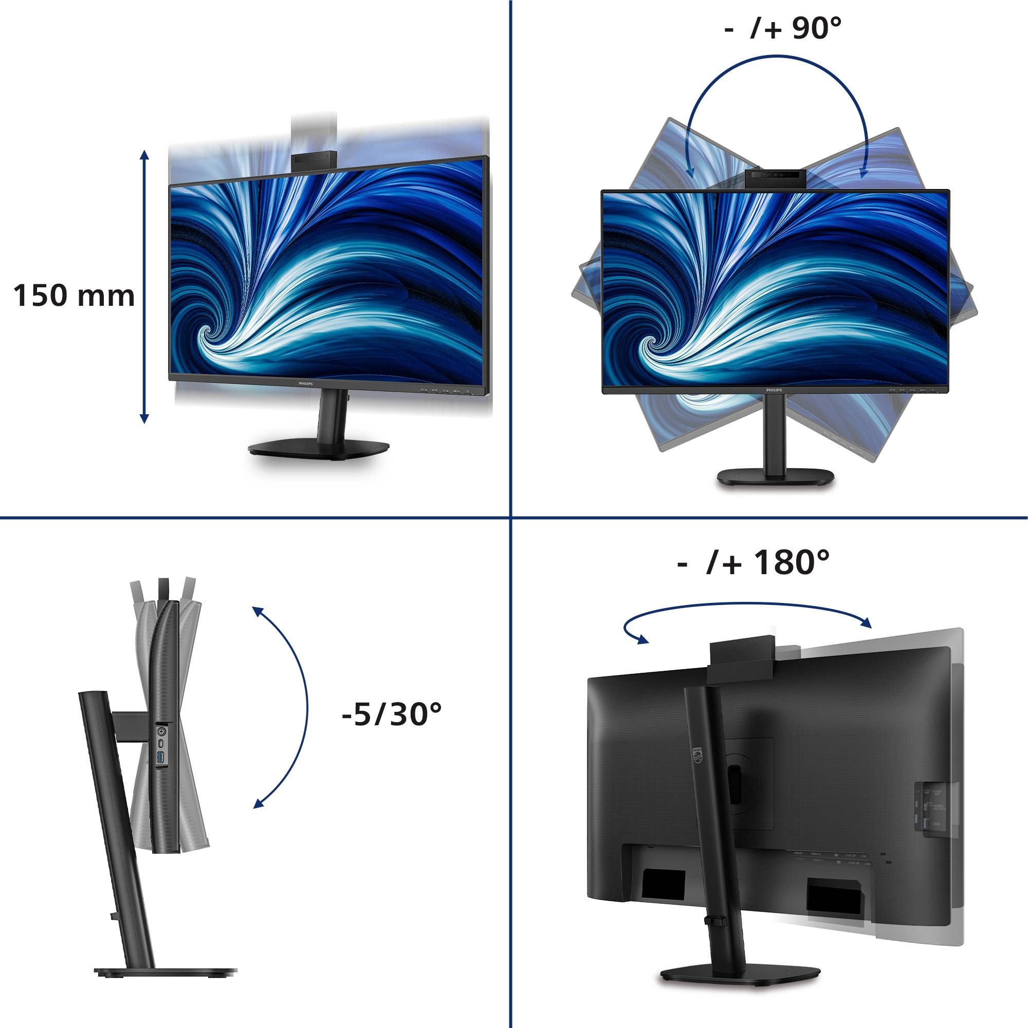 PHILIPS 27p 2560x1440 120Hz IPS Flat H/A 150 MM SoftBlue Technology Smart Link Sync Second Screen Harmony TUV EyeSafe US-2