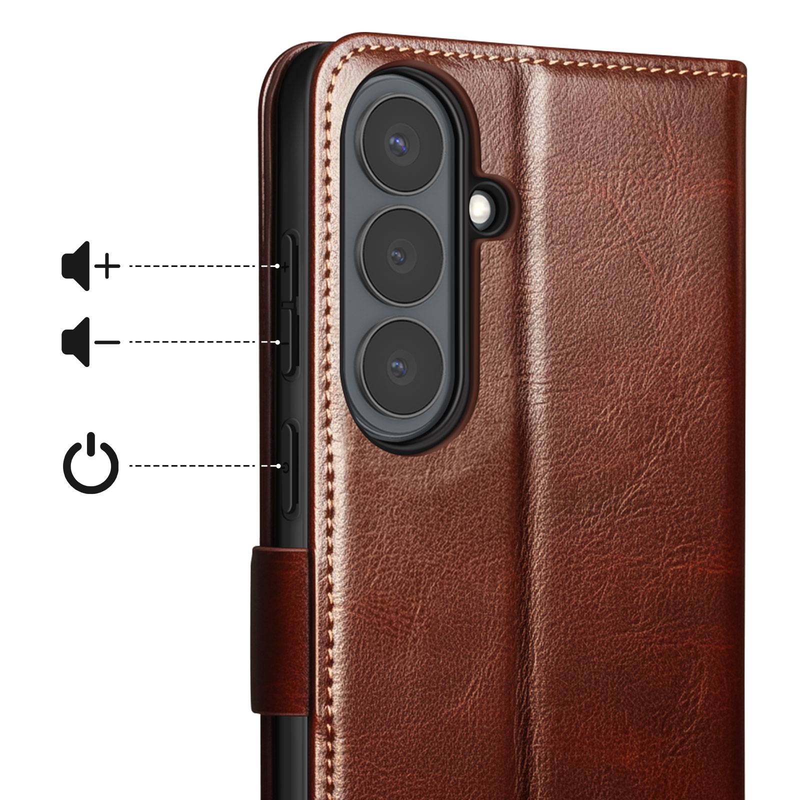 Étui Portefeuille Vintage pour Galaxy S26 avec Support Vidéo-2