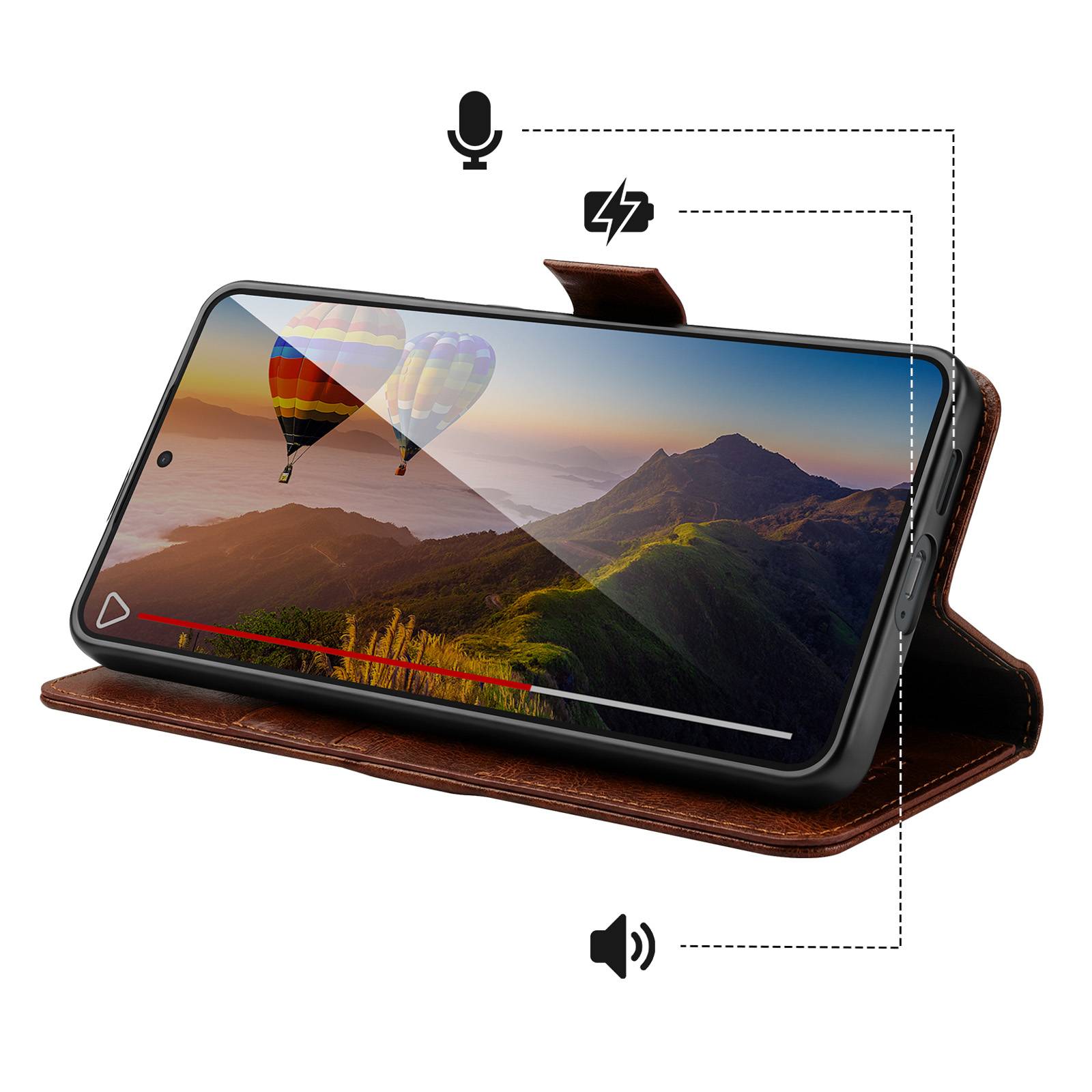 Étui Portefeuille Vintage pour Galaxy S26 avec Support Vidéo-3