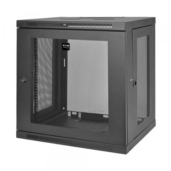 EATON TRIPPLITE 12U Wall Mount Rack Enclosure Server Cabinet w/ Door & Side Panels Rack cabinet wall mountable Black 12U-0