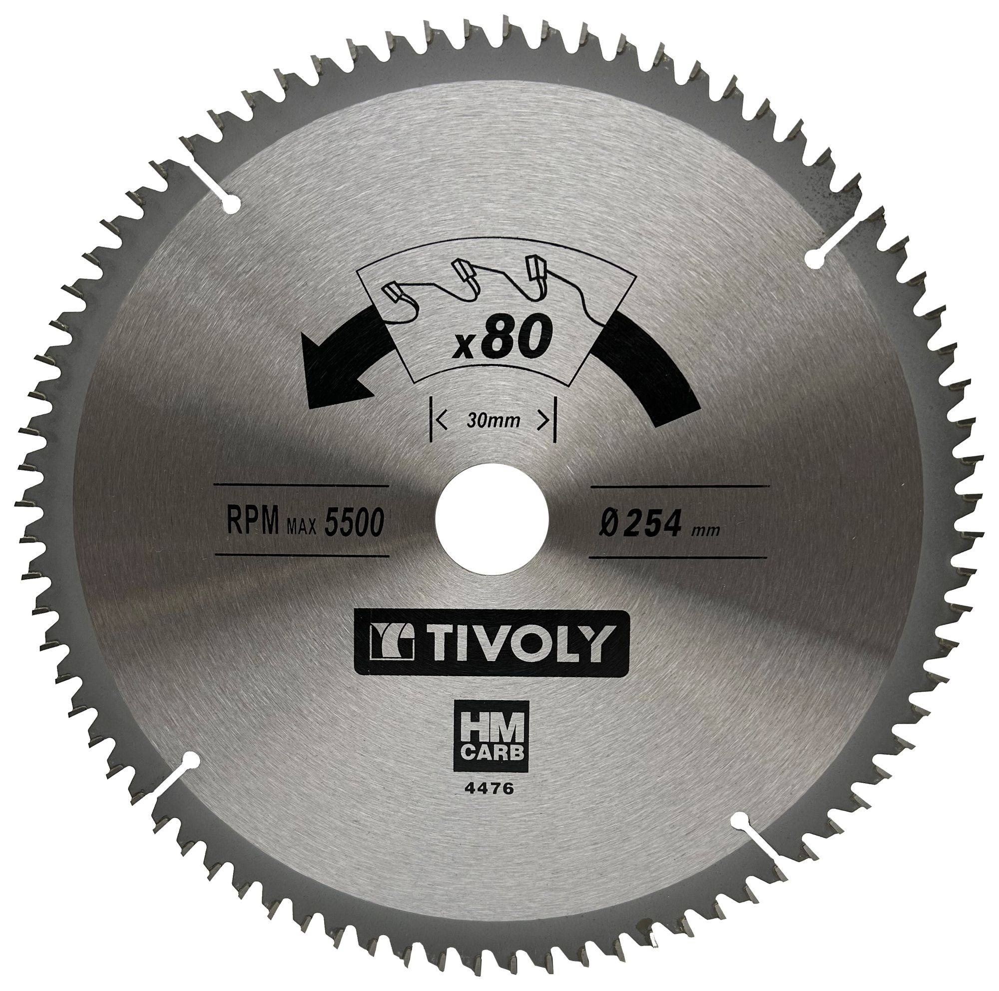 Lame de scie circulaire Tivoly Ø254mm 80 dents en carbure pour bois dur et stratifié-0