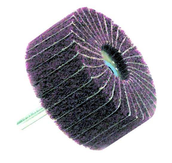 Roue à lamelles mixtes Tivoly - Abrasif/Nylon Ø60x30mm - Grain 180 - Ponçage métaux et bois-0