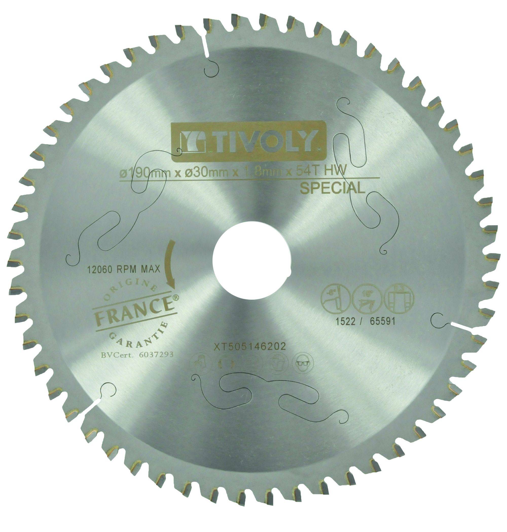 Lame de scie circulaire Tivoly Ø190 mm 54 dents carbure pour scie portative multi-matériaux-0