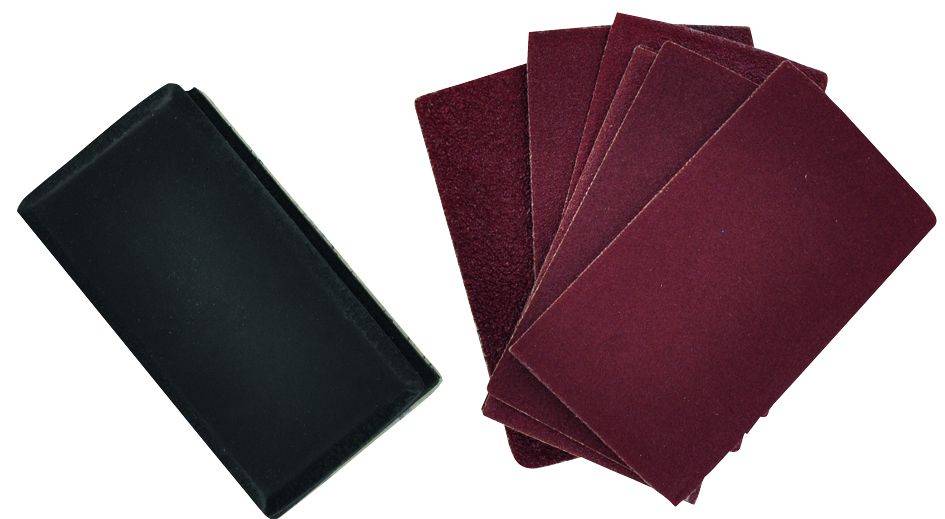 Tivoly - Lot de 13 pièces : 1 cale à poncer souple Ø120x70mm auto-agrippante + 12 feuilles abrasives (grains 40/80/120)-0