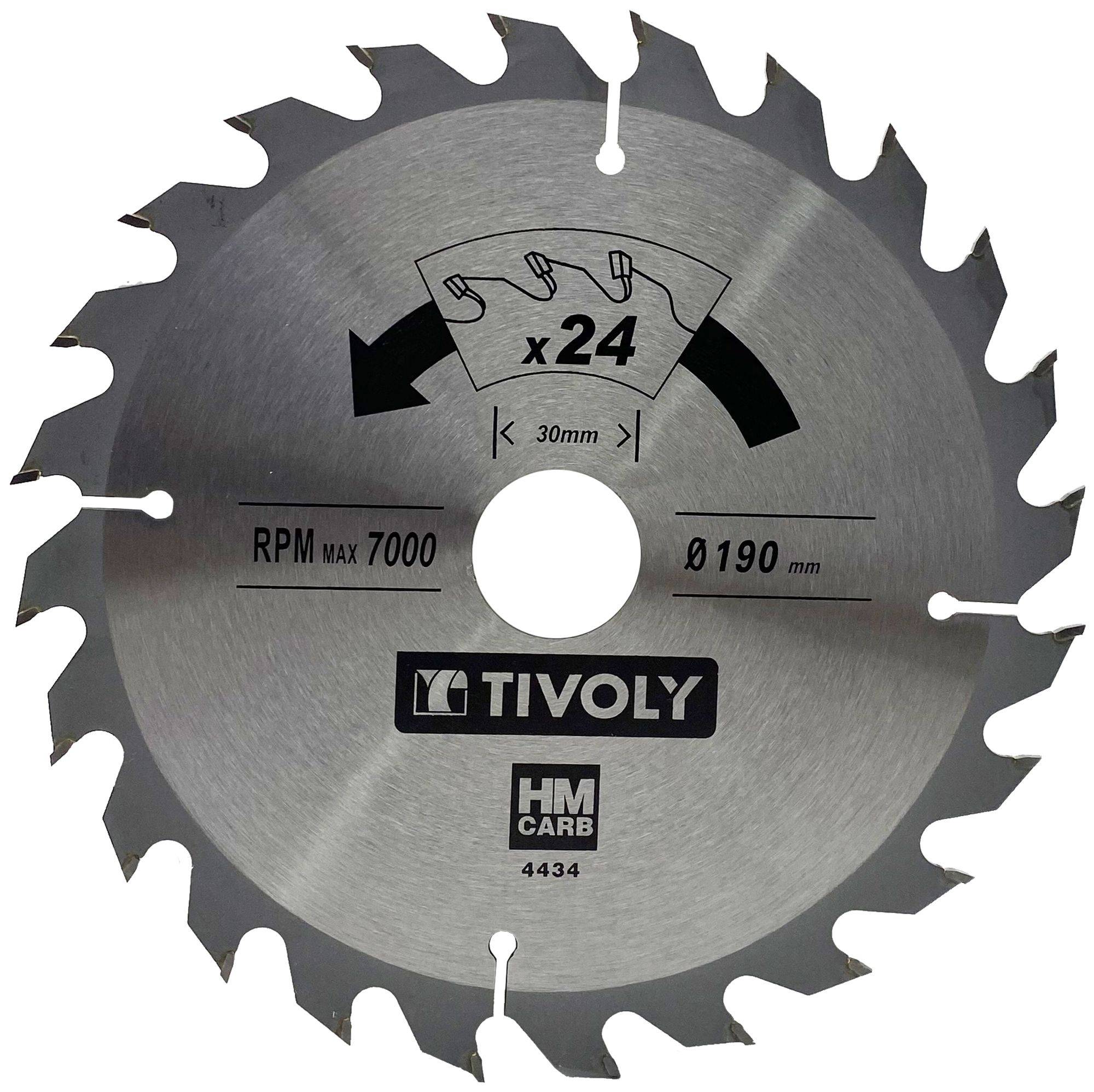 Lame de scie circulaire Tivoly Ø190mm 24 dents en carbure pour bois dur et stratifié-0