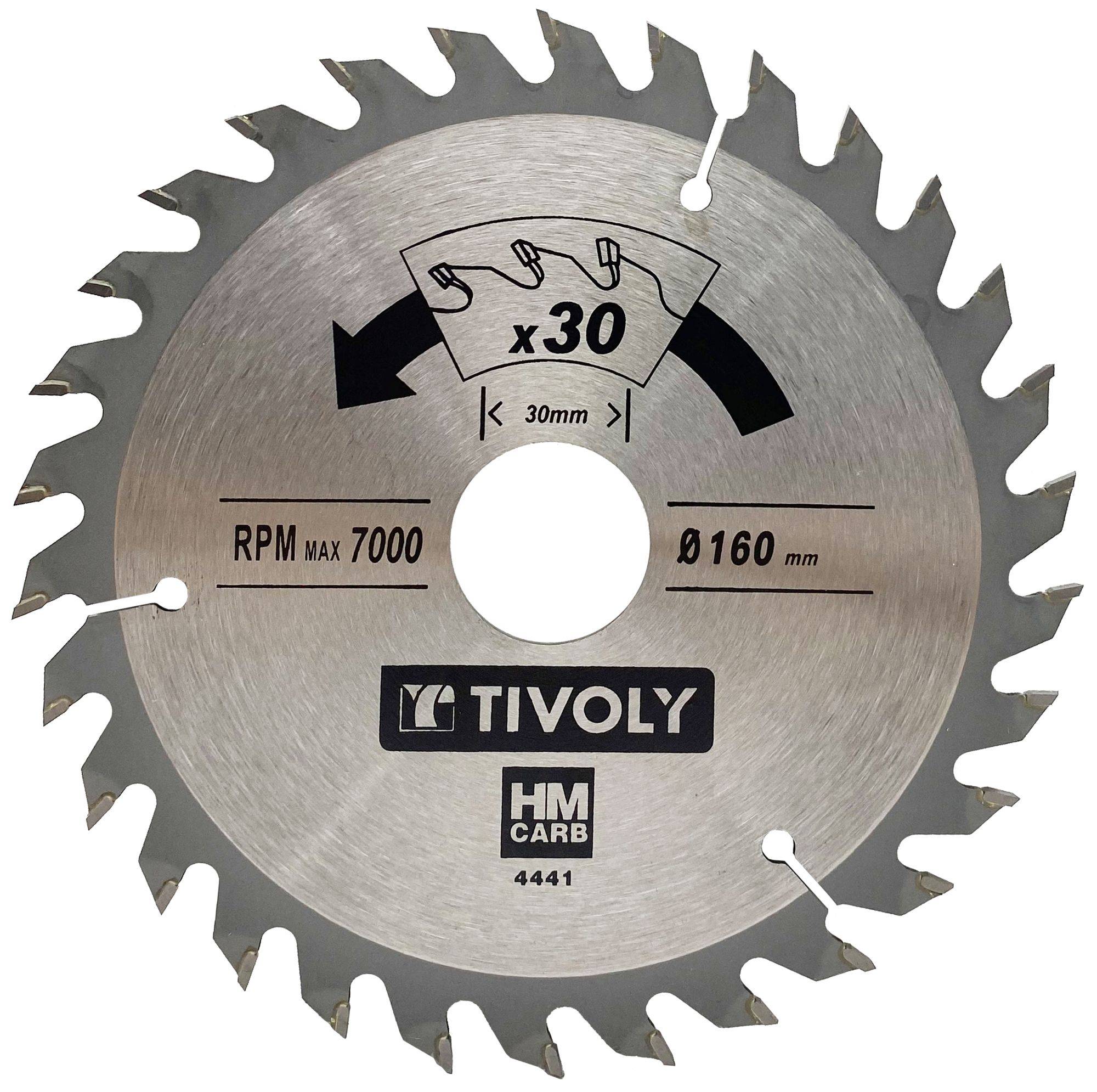 Lame de scie circulaire Tivoly Ø160mm 30 dents en carbure pour bois dur et stratifié-0