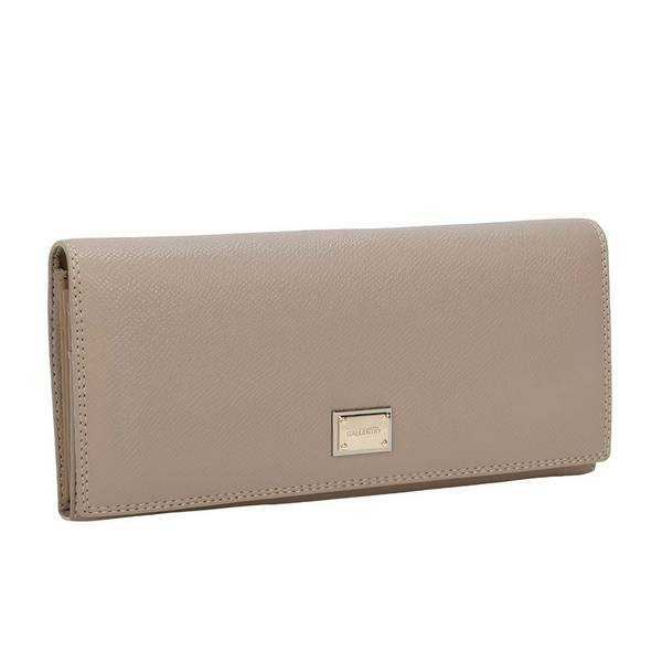 Portefeuille pour Femme Loulou Effet Grainé avec Plaque Métallique Siglée
