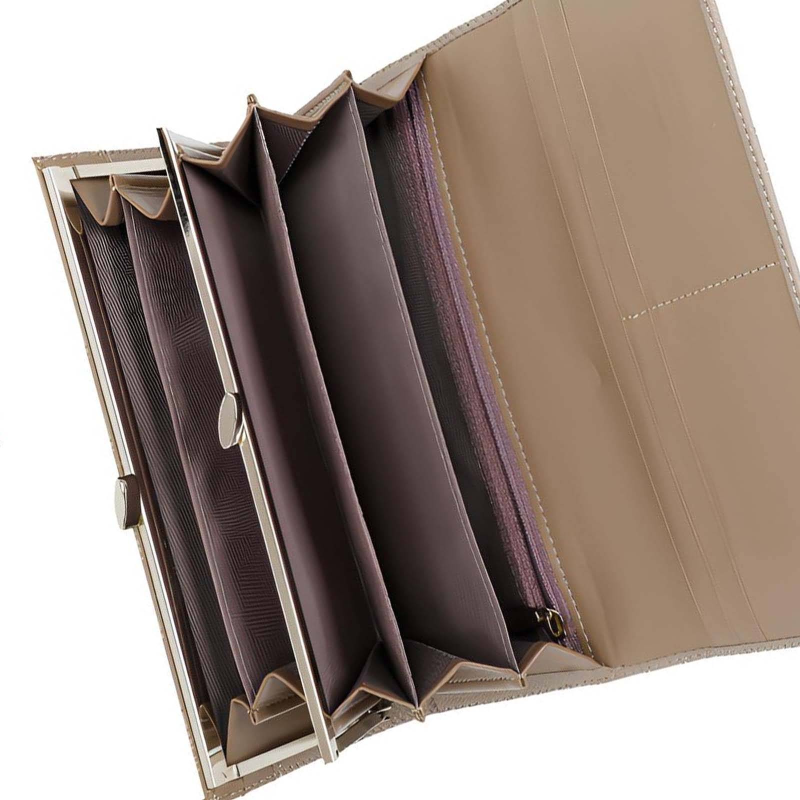 Portefeuille pour Femme Loulou Effet Grainé avec Plaque Métallique Siglée-4