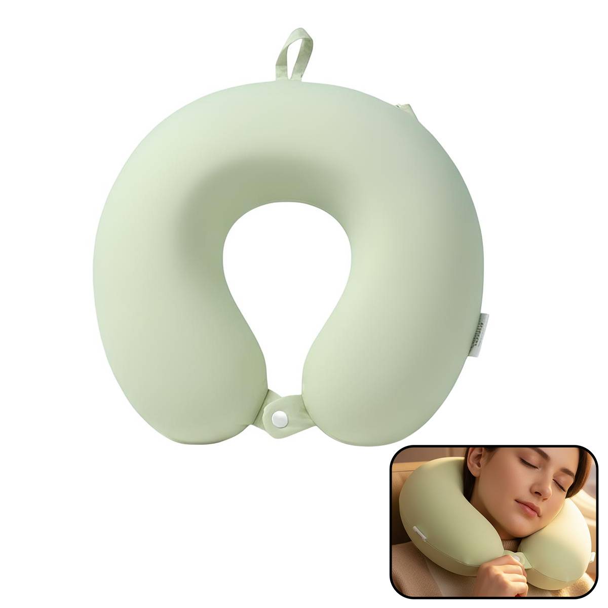 Coussin de Voyage en U Soutien Cervical Tissu Rafraîchissant-3