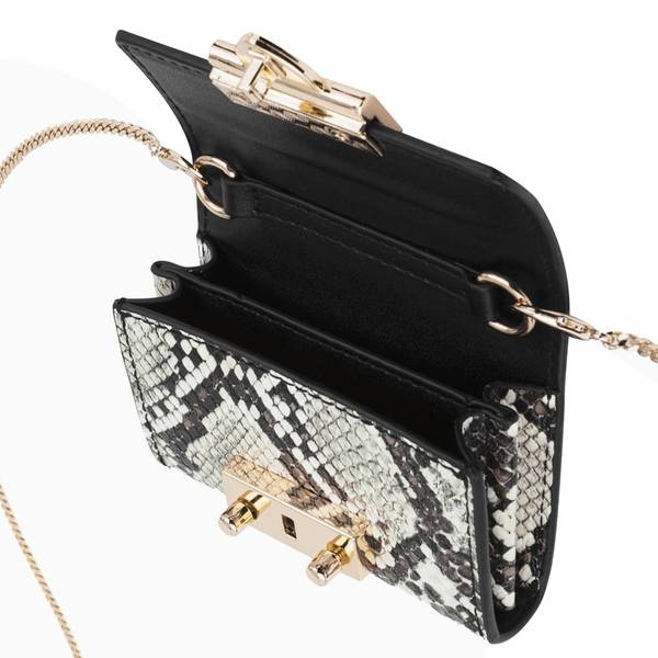 Portefeuille Modèle Liv Padlock au Motif Serpent avec Chaîne Amovible de 105 cm