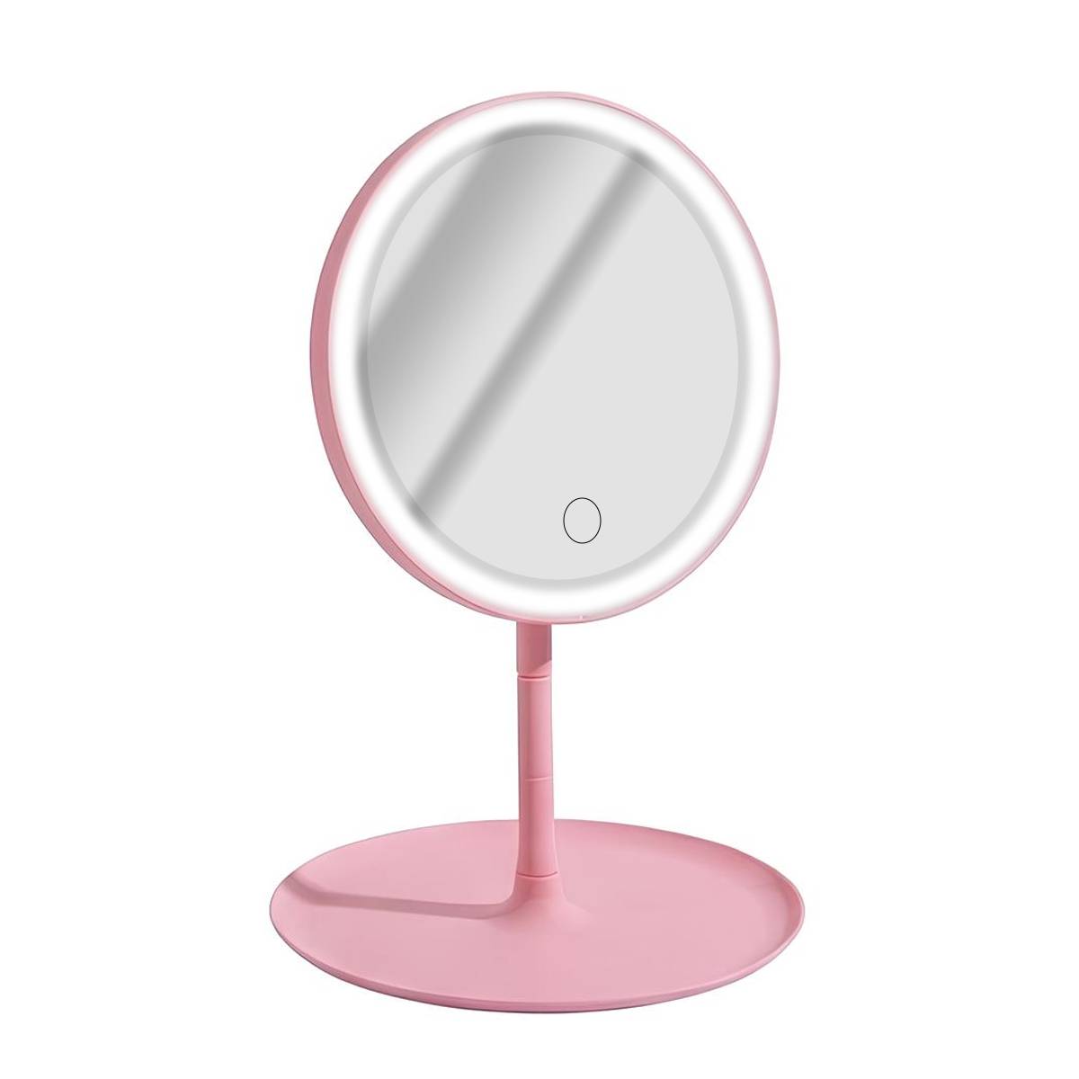 Miroir de Maquillage Rond à LED sur Pied avec Commande Frontale-1