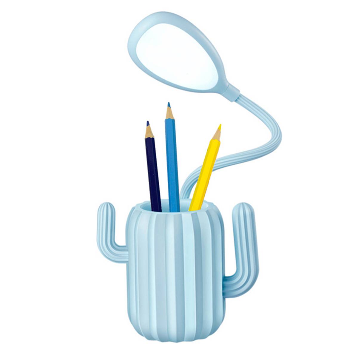 Pot à Crayons avec Éclairage LED Tige Flexible Modèle Cactus-4