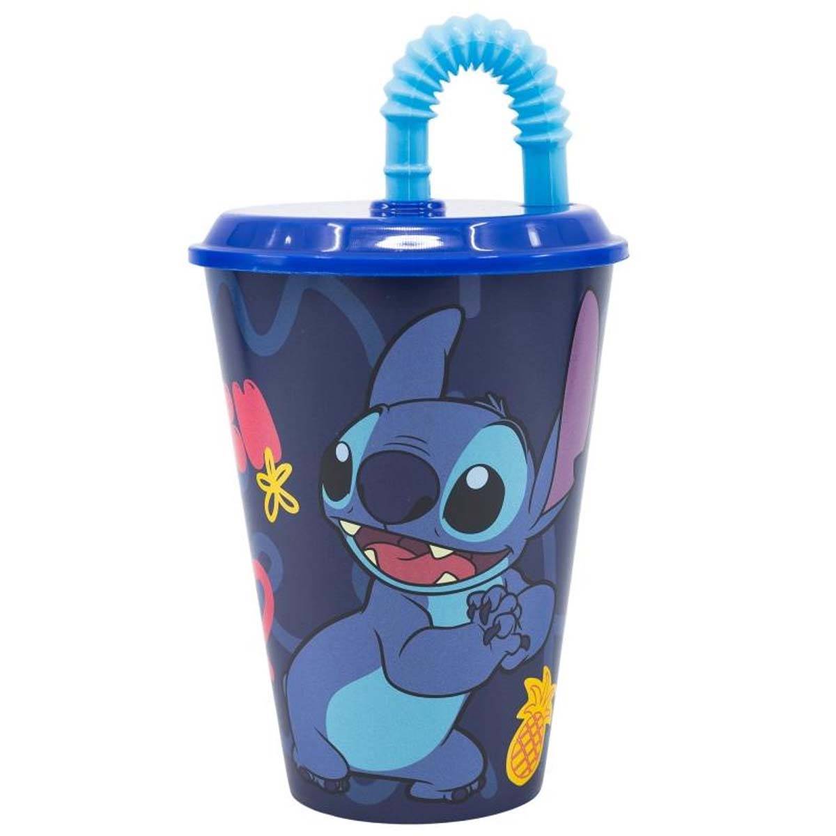 Gobelet 430 ml pour Enfant avec Paille Rigide Stitch-1