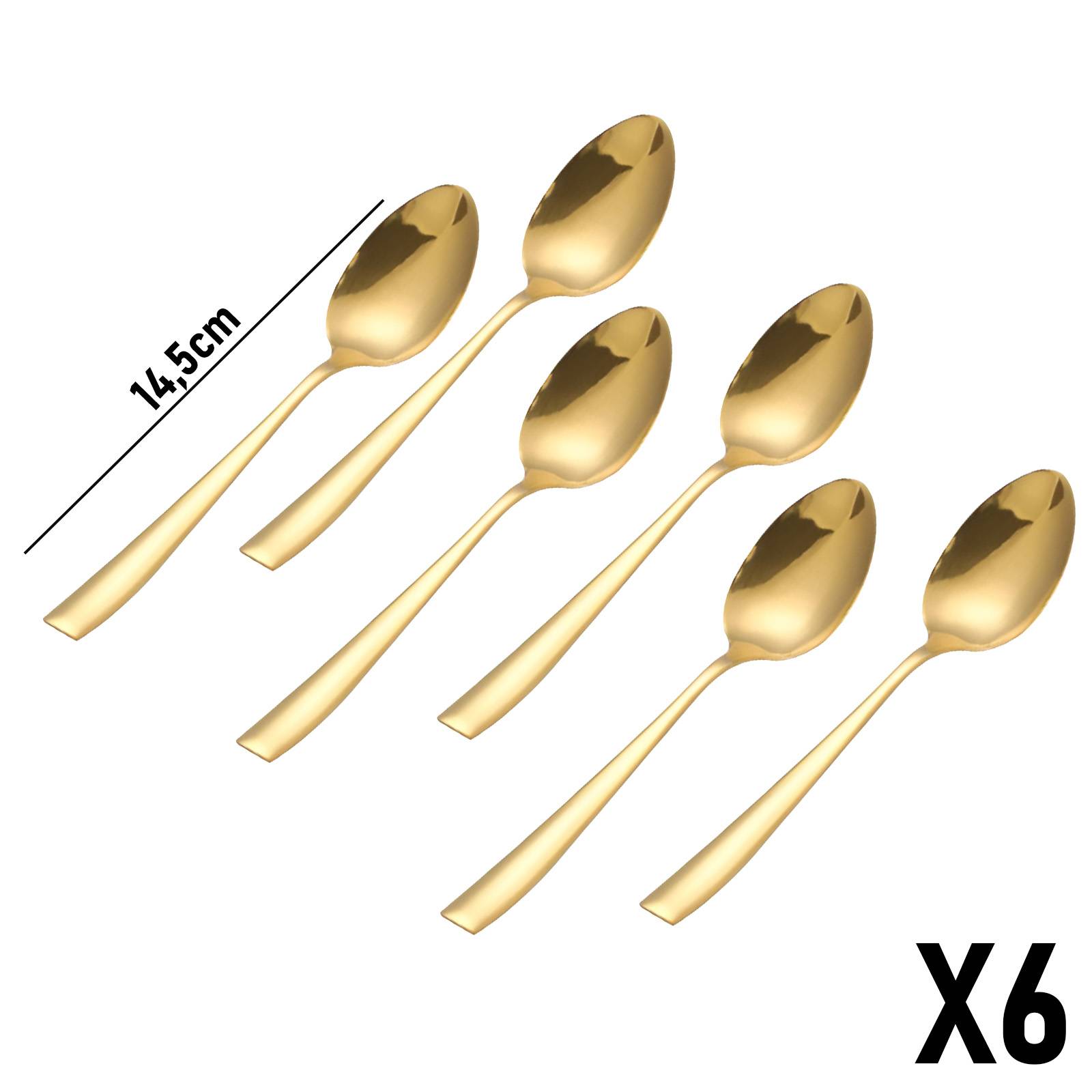 Set de 6 Cuillères à Dessert Format 14.5cm en Acier Inoxydable-4